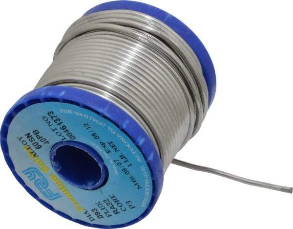 Value Collection - 0.0930 Inch Diameter, Alloy 60/40, Rosin Activated Solder - 1 Lb., 66 Core, 13 Gauge - Exact Industrial Supply