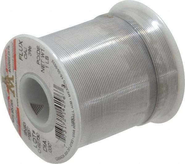 Value Collection - 0.0310 Inch Diameter, Alloy 63/37, Water Soluble Solder - 1 Lb., 66 Core, 21 Gauge - Exact Industrial Supply