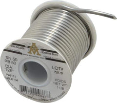 Value Collection - 1/8 Inch Diameter, Alloy 50/50, Solid Wire Solder - 1 Lb., 11 Gauge - Exact Industrial Supply