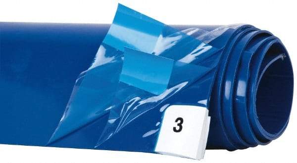 Wearwell - 45" Long x 18" Wide x 1/8" Thick, Dry Environment, Smooth Pattern Clean Room Matting - Tacky Sheets, Blue, 30 Layers per Mat, Series 095 - Industrial Tool & Supply
