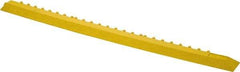 Wearwell - 39" Long x 3" Wide x 5/8" Thick, Anti-Fatigue Modular Matting Ramp Edge - Male, Yellow, For Dry & Wet Areas, Series 572 - Industrial Tool & Supply