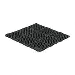Wearwell - 3' Long x 3' Wide x 5/8" Thick, Anti-Fatigue Modular Matting Tiles - Black, For Dry & Wet Areas, Series 572 - Industrial Tool & Supply
