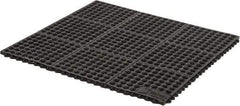 Wearwell - 3' Long x 3' Wide x 5/8" Thick, Anti-Fatigue Modular Matting Tiles - Black, For Dry & Wet Areas, Series 576 - Industrial Tool & Supply