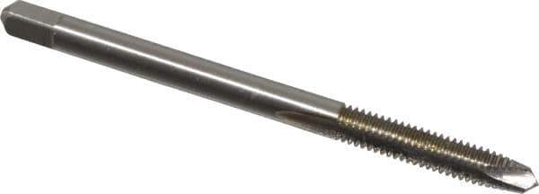 Kennametal - #6-40 UNF, 2 Flute, Bright Finish, High Speed Steel Spiral Point Tap - Plug Chamfer, Right Hand Thread, 2" OAL, 11/16" Thread Length, 0.141" Shank Diam, 2B/3B Class of Fit, Series 5301 - Exact Industrial Supply