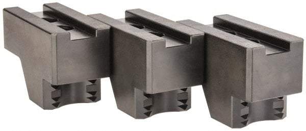 Schunk - 12" Max Chuck Diam Compatibility, Steel 1.5mm x 60° Serrated Hard Lathe Top Jaws - 21mm Groove Width, 50mm Wide x 2-1/2" High - Industrial Tool & Supply