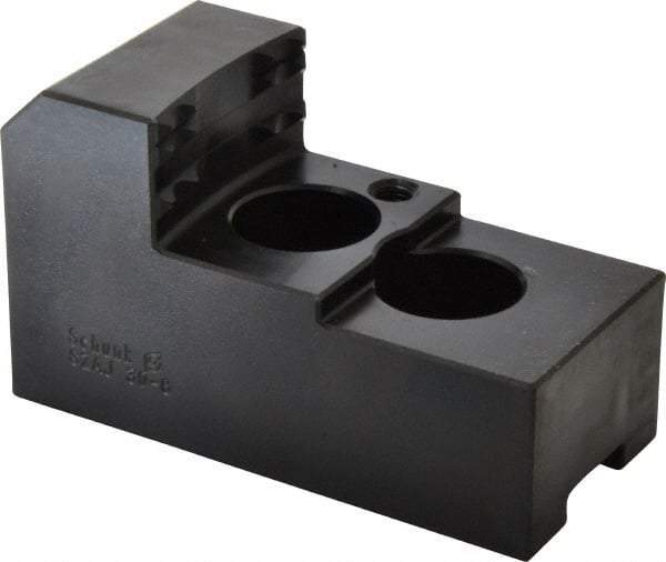 Schunk - 12" Max Chuck Diam Compatibility, Steel 1.5mm x 60° Serrated Hard Lathe Top Jaws - 21mm Groove Width, 50mm Wide x 2-1/2" High - Industrial Tool & Supply