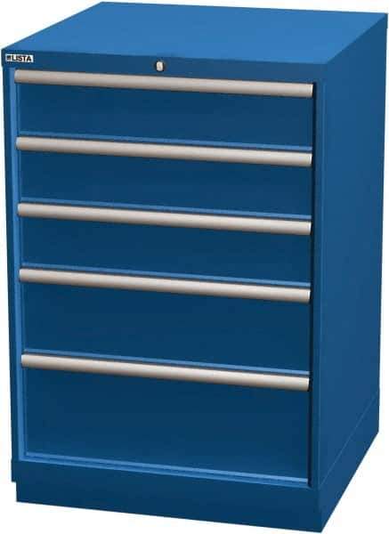 LISTA - 5 Drawer, Modular Storage Cabinet - Steel, 28-1/4" Wide x 28-1/2" Deep x 41-3/4" High, Blue - Industrial Tool & Supply