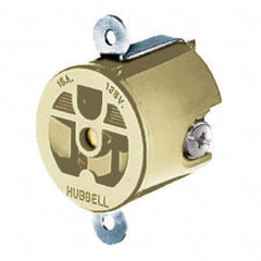 Hubbell Wiring Device-Kellems - 125V 15A NEMA 5-15R Industrial Grade Ivory Straight Blade Single Receptacle - Industrial Tool & Supply