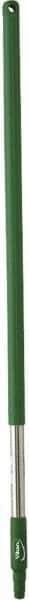 Vikan - 39-1/2 x 1-1/4" Stainless Steel Squeegee Handle - European Threaded Connection, Green - Industrial Tool & Supply
