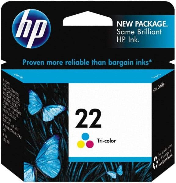 Hewlett-Packard - Cyan, Magenta & Yellow Ink Cartridge - Use with HP Deskjet D2230, D2345, D2360, D2430, D2445, D2460, F340, F380, F2140, F2180, F2240 - Industrial Tool & Supply