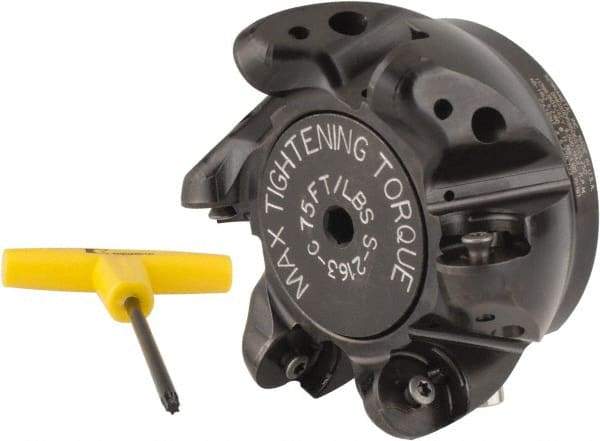 Kennametal - 5" Cut Diam, 12.7mm Max Depth, 1-1/2" Arbor Hole, 6 Inserts, RCGT 86... Insert Style, Indexable Copy Face Mill - BMD500 Cutter Style, 9,000 Max RPM, 2-1/2 High, Series KSRM - Industrial Tool & Supply