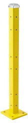Steel King - Triple 42 Inch High Corner and Center Steel Guard Rail Mount Post - Yellow, For Use with Steel King Railing - Industrial Tool & Supply