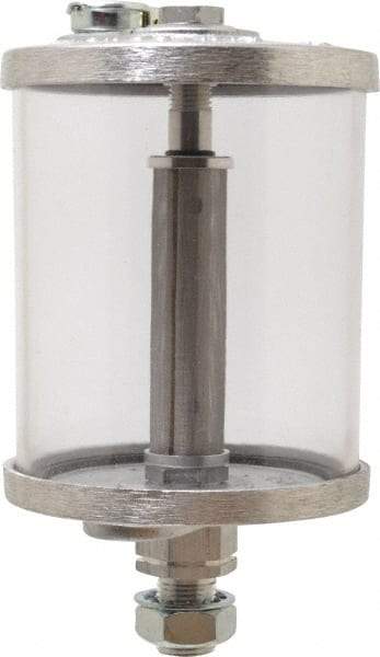 LDI Industries - 1 Outlet, Polymer Bowl, 0.47 L No Flow Control Oil Reservoir - 5/8-18 UNF Outlet, 3-1/2" Diam x 6-11/16" High, 60°C Max - Industrial Tool & Supply