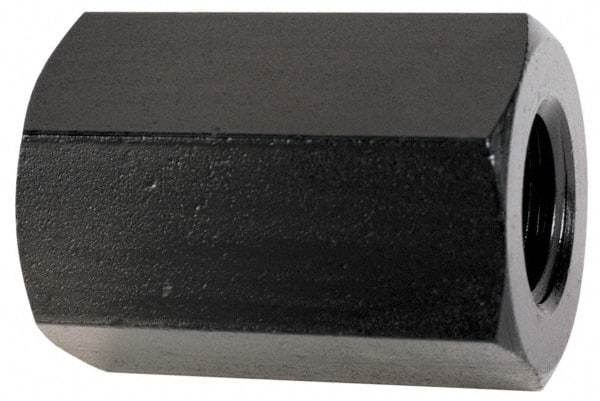 TE-CO - M24x3.00 Metric Coarse, 64mm OAL Steel Standard Coupling Nut - Black Oxide Coated, 38mm Width Across Flats - Industrial Tool & Supply