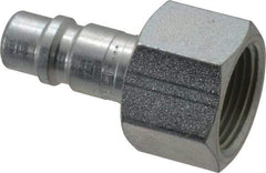 Parker - 3/4-14 Female NPTF Tru-Flate Automotive Pneumatic Hose Connector - Steel, 1/2" Body Diam - Industrial Tool & Supply