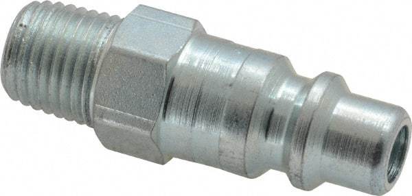 Parker - 1/4-18 Male NPT Industrial Pneumatic Hose Connector - Steel, 3/8" Body Diam - Industrial Tool & Supply