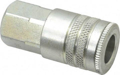 Parker - 3/8-18 Female NPTF Industrial Pneumatic Hose Coupler - Steel, 3/8" Body Diam - Industrial Tool & Supply