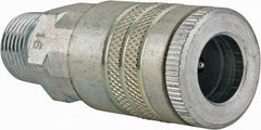 Parker - 1/2-14 Male NPTF Tru-Flate Automotive Pneumatic Hose Coupler - Steel, 1/2" Body Diam - Industrial Tool & Supply