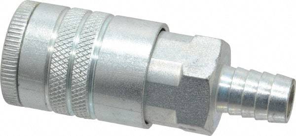 Parker - Hose Barb Tru-Flate Automotive Pneumatic Hose Coupler - Steel, 1/2" Body Diam, 1/2" Hose ID - Industrial Tool & Supply