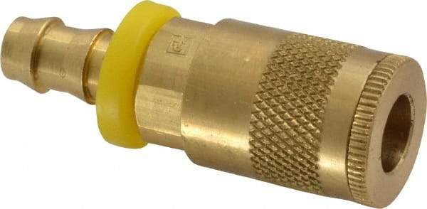 Parker - Push-Lok Hose Barb Tru-Flate Automotive Pneumatic Hose Coupler - Brass, 1/4" Body Diam, 3/8" Hose ID - Industrial Tool & Supply