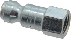 Parker - 1/8-27 Female NPTF Tru-Flate Automotive Pneumatic Hose Connector - Steel, 1/4" Body Diam - Industrial Tool & Supply