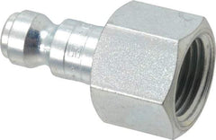 Parker - 3/8-18 Female NPTF Tru-Flate Automotive Pneumatic Hose Connector - Steel, 1/4" Body Diam - Industrial Tool & Supply