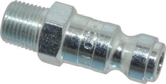 Parker - 1/8-27 Male NPT Tru-Flate Automotive Pneumatic Hose Connector - Steel, 1/4" Body Diam - Industrial Tool & Supply