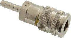 Parker - Hose Barb European High Flow Pneumatic Hose Coupler - Brass, 1/4" Body Diam, 1/4" Hose ID - Industrial Tool & Supply