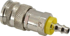 Parker - Push-Lok Hose Barb European High Flow Pneumatic Hose Coupler - Brass, 1/4" Body Diam, 1/4" Hose ID - Industrial Tool & Supply