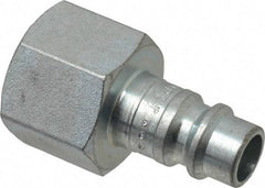 Parker - 3/8-18 Female NPTF European High Flow Pneumatic Hose Connector - Steel, 1/4" Body Diam - Industrial Tool & Supply
