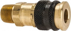 Parker - 1/2-14 Male NPTF Industrial Pneumatic Hose Coupler - Brass, 1/2" Body Diam - Industrial Tool & Supply