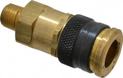Parker - 1/4-18 Male NPTF Industrial Pneumatic Hose Coupler - Brass, 3/8" Body Diam - Industrial Tool & Supply