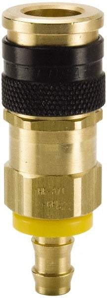 Parker - Push-Lok Hose Barb Industrial Pneumatic Hose Coupler - Brass, 3/8" Body Diam, 1/2" Hose ID - Industrial Tool & Supply