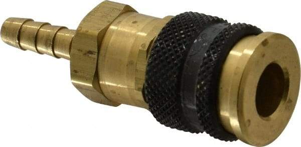Parker - Hose Barb Industrial Pneumatic Hose Coupler - Brass, 1/4" Body Diam, 1/4" Hose ID - Industrial Tool & Supply