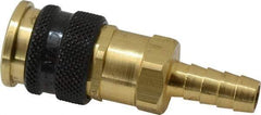 Parker - Hose Barb Industrial Pneumatic Hose Coupler - Brass, 1/4" Body Diam, 3/8" Hose ID - Industrial Tool & Supply