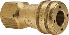 Parker - 3/4-14 Female NPTF Industrial Pneumatic Hose Coupler - Brass, 1/2" Body Diam - Industrial Tool & Supply