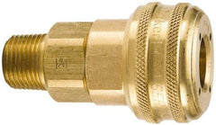 Parker - 3/4-14 Male NPT Industrial Pneumatic Hose Coupler - Brass, 3/4" Body Diam - Industrial Tool & Supply