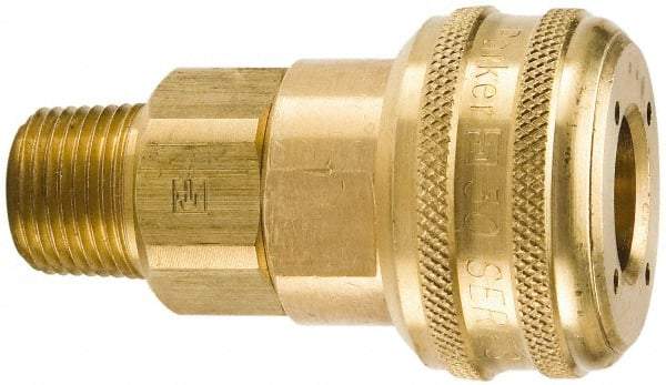 Parker - 1 - 11-1/2 Male NPT Industrial Pneumatic Hose Coupler - Brass, 3/4" Body Diam - Industrial Tool & Supply