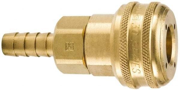 Parker - Hose Barb Industrial Pneumatic Hose Coupler - Brass, 3/4" Body Diam, 1/2" Hose ID - Industrial Tool & Supply