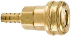 Parker - Hose Barb Industrial Pneumatic Hose Coupler - Brass, 3/4" Body Diam, 1/2" Hose ID - Industrial Tool & Supply