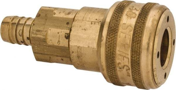 Parker - Hose Barb Industrial Pneumatic Hose Coupler - Brass, 1/2" Body Diam, 1/2" Hose ID - Industrial Tool & Supply