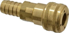 Parker - Hose Barb Industrial Pneumatic Hose Coupler - Brass, 1/2" Body Diam, 3/4" Hose ID - Industrial Tool & Supply