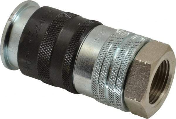 Parker - 3/4-14 Female NPTF Industrial Pneumatic Hose Coupler - Steel, 3/4" Body Diam - Industrial Tool & Supply
