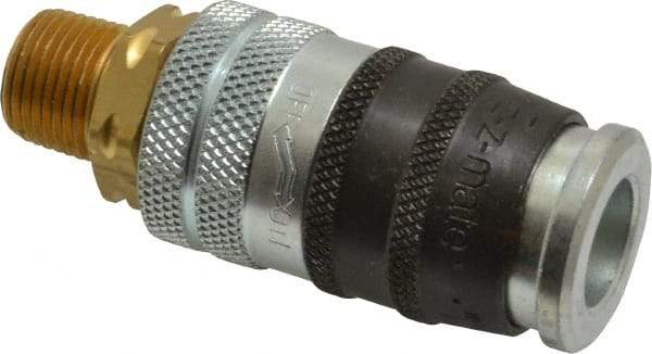 Parker - 3/8-18 Male NPT Industrial Pneumatic Hose Coupler - Steel, 3/8" Body Diam - Industrial Tool & Supply