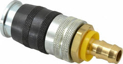 Parker - Push-Lok Hose Barb Industrial Pneumatic Hose Coupler - Steel, 1/2" Body Diam, 1/2" Hose ID - Industrial Tool & Supply