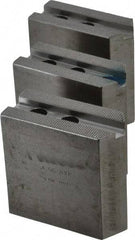 H & R Manufacturing - 1.5mm x 60° Serrated Attachment, Square Soft Lathe Chuck Jaw - 3 Jaws, Steel, 1" Btw Mount Hole Ctrs, 3-1/2" Long x 1-1/2" Wide x 3-1/2" High, 0.551" Groove, 12mm Fastener - Industrial Tool & Supply