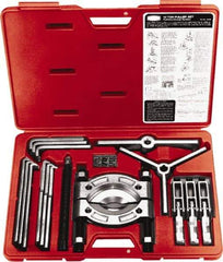 Proto - 19 Piece, 11" Spread, Wide Puller Set - 6 Jaws, 12" Reach - Industrial Tool & Supply