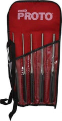 Proto - 5 Piece, 5/32 to 5/16", Pin Punch Set - Round Shank, Comes in Pouch - Industrial Tool & Supply