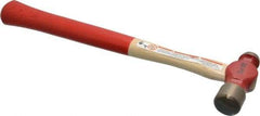 Proto - 1/4 Lb Head Ball Pein Hammer - Wood Handle with Red Laquer Grip, 11" OAL - Industrial Tool & Supply