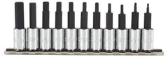 Proto - 11 Piece 1/4" Drive Inch Hex Bit Socket Set - 1/16 to 5/16" Hex - Industrial Tool & Supply
